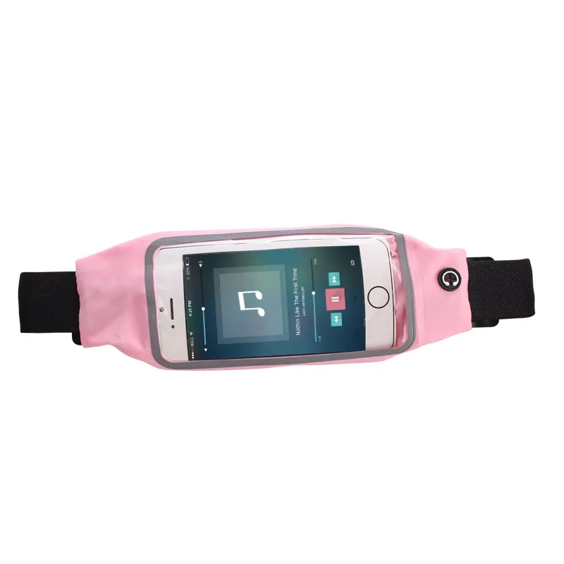 Light pink Сенсорный экран для iPhone 7 8 Plus 11 Pro Sweatproof Спорт на открытом воздухе Многофункциональный мужской и женский пакет Размер 6 Противоугонная упаковка - Цвет: Light pink
