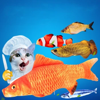 

30CM Electronic Pet Cat Toy Electric USB Charging Simulation Fish Toys Cat Chewing Playing Biting Supply Catnip Pet Fish Toy