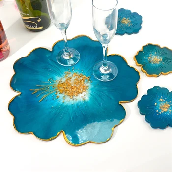 

Creative DIY Crystal Gutta Percha Silicone Mold for Petal Tray Coaster Tableware of Home Decoration