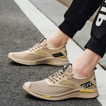 

High Quality New Breathable Mesh Sneakers Fashion Men Flat Casual Shoes Comfortable Outdoor Men's shoes Zapatos Hombre 38-46