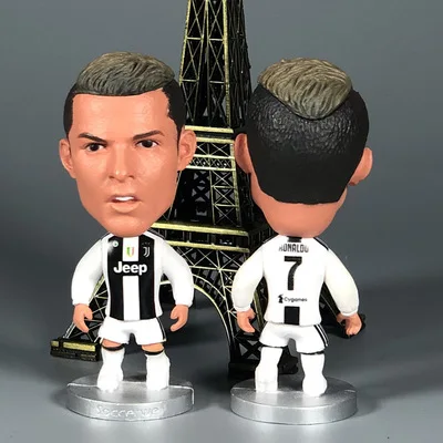 80 шт./партия Ronaldo Lionel Andres Месси, Неймар да Силва Мохамед Салах Антуан Гризманн ПВХ Модель Куклы Игрушки Подарки - Цвет: Золотой