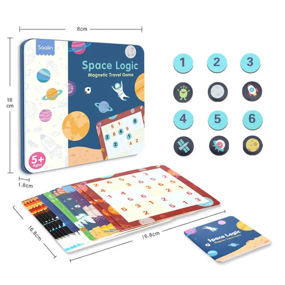 Space Обучающая логическая настольная игра, игрушка, магнитная игра Sudoku, обучающая интеллектуальная игрушка, набор - Цвет: Space