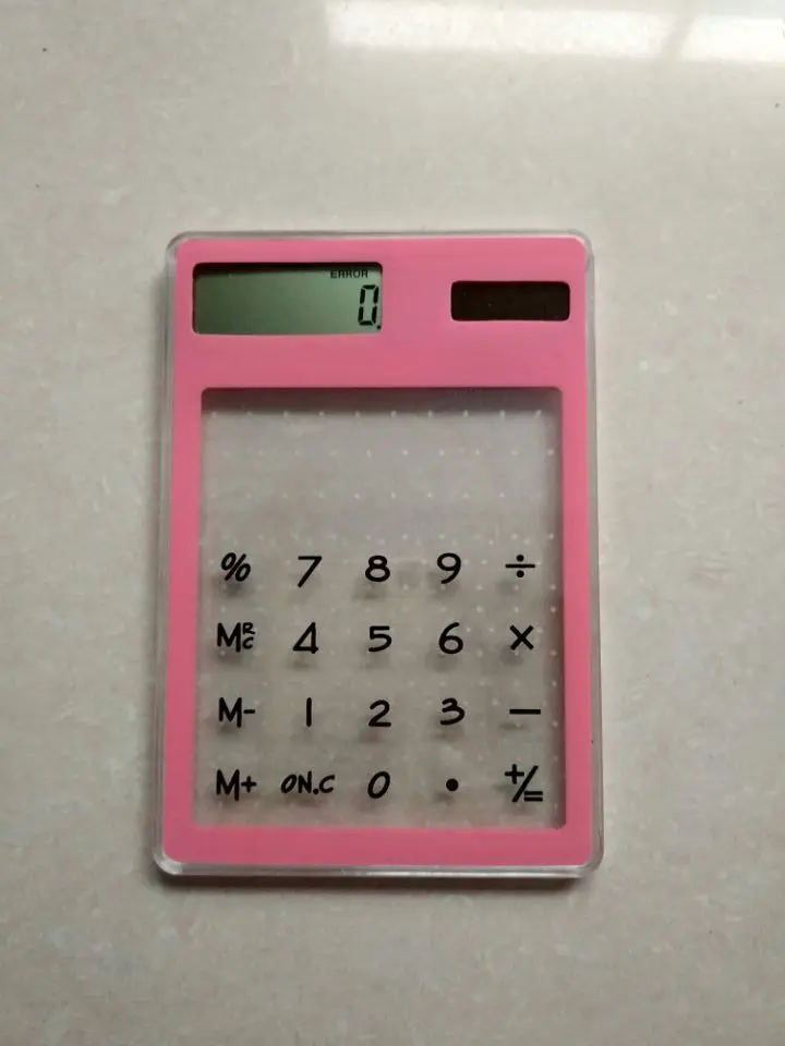 Ультра тонкий мини без батареи lcd солнечной энергии 8 цифр калькулятор сенсорный экран