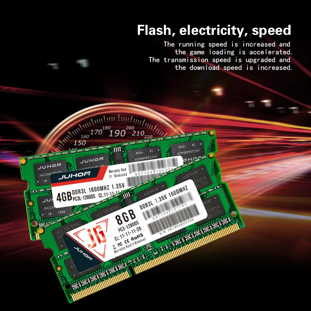 Оперативная память для ноутбука Juhor DDR3L 4 ГБ 8 ГБ 1600 МГц DDR3 so-dimm 1,35 в 1,5 В для ноутбука оперативная память 204pin память для ноутбука