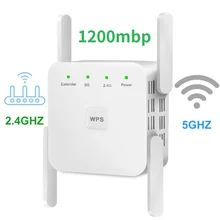 Répéteur Wi Fi 2,4 GHz/5 Ghz, 300 Mb/s, 1200 Mb/s, longue portée, amplificateur de signal sans fil pour extension de réseau
