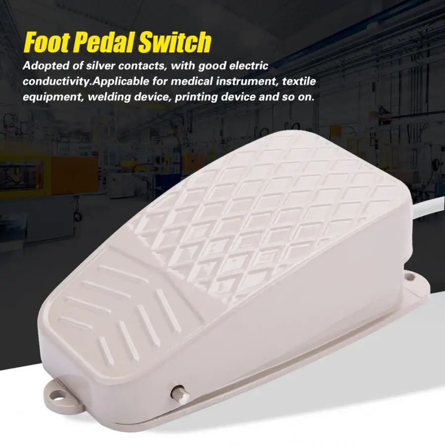 

TFS-3 Nonslip Momentary Electric Power Foot Pedal Switch Aluminum Alloy Shell AC 250V 10A for welding machine