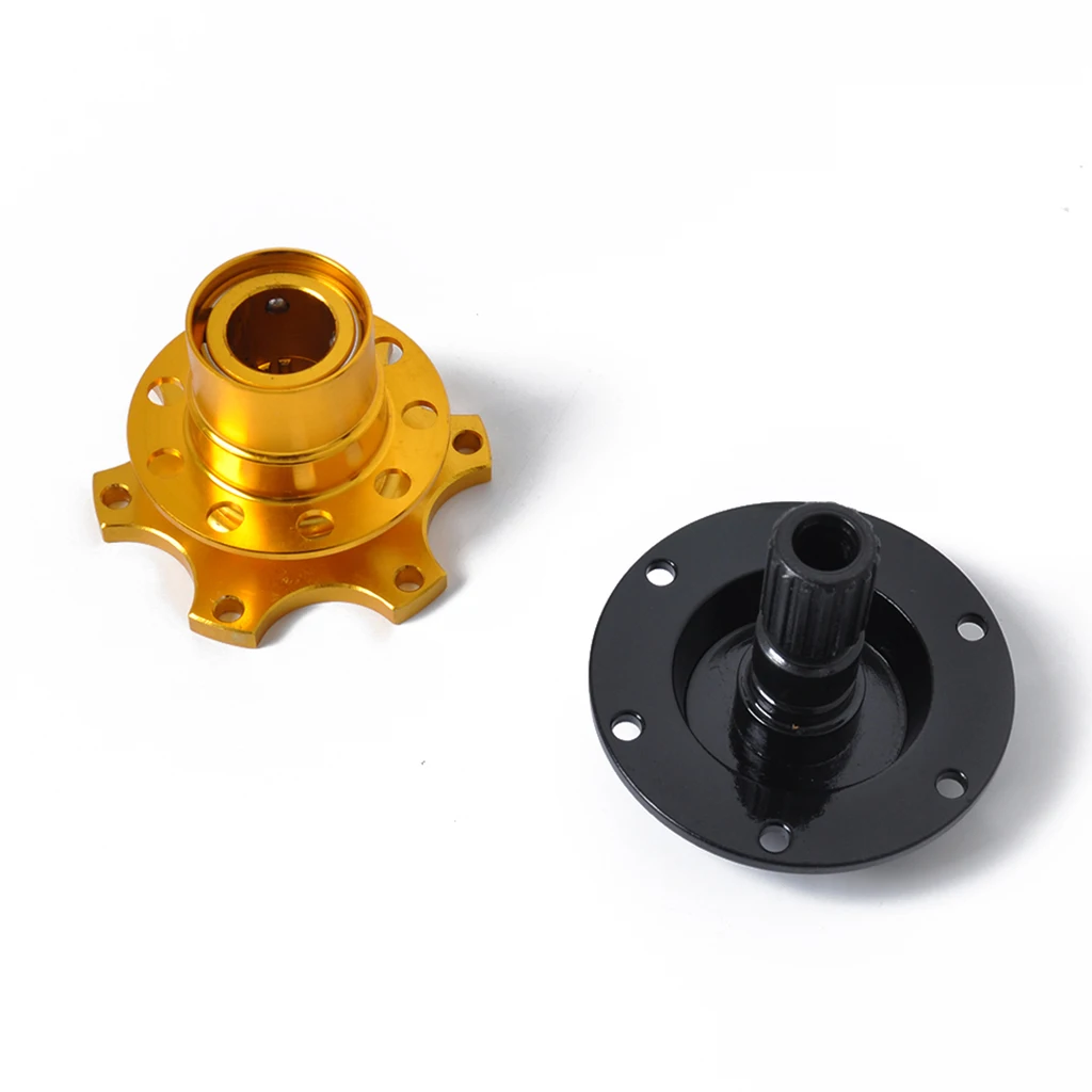 Yellow Universal Car Steering Wheel Quick Release HUB Racing Adapter
