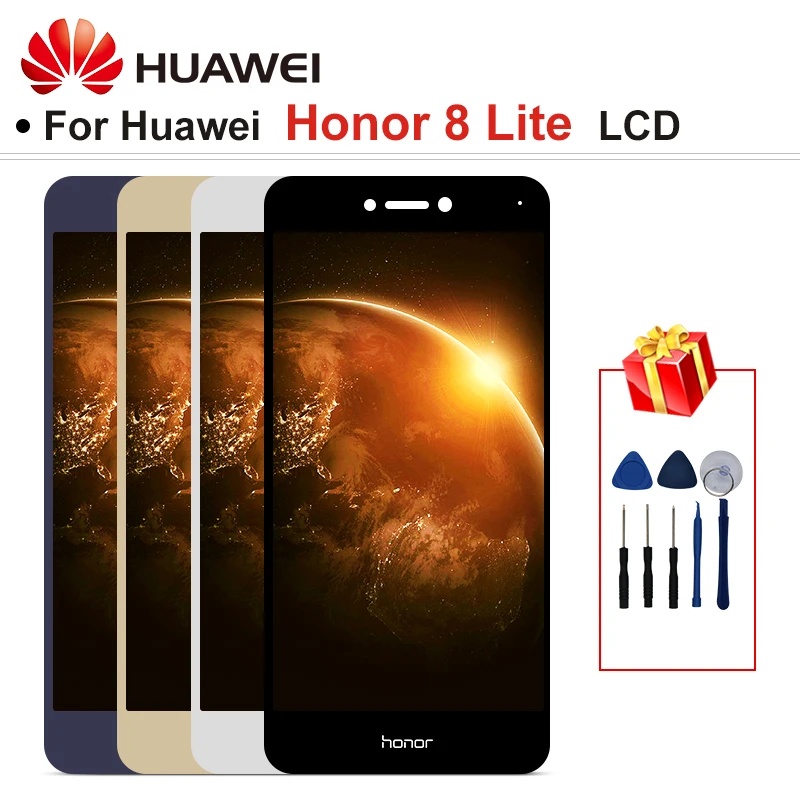 ЖК дисплей 5 2 дюйма для HUAWEI Honor 8 Lite с дигитайзером сенсорного экрана сменный рамкой Lite|Экраны мобильных