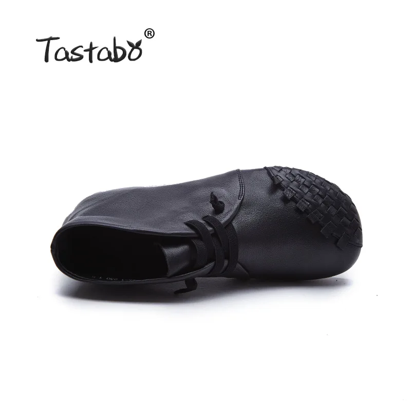 Tastabo/женские ботильоны из натуральной кожи; Ботинки martin; повседневные женские ботинки; цвет коричневый, черный, SD1966-1; обувь для отдыха на мягкой подошве