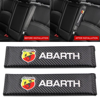 

2PCS car carbon fiber seat belt embroidery pattern covers seat belt holster for fiats punto abarth 500 stilo ducato palio bravo