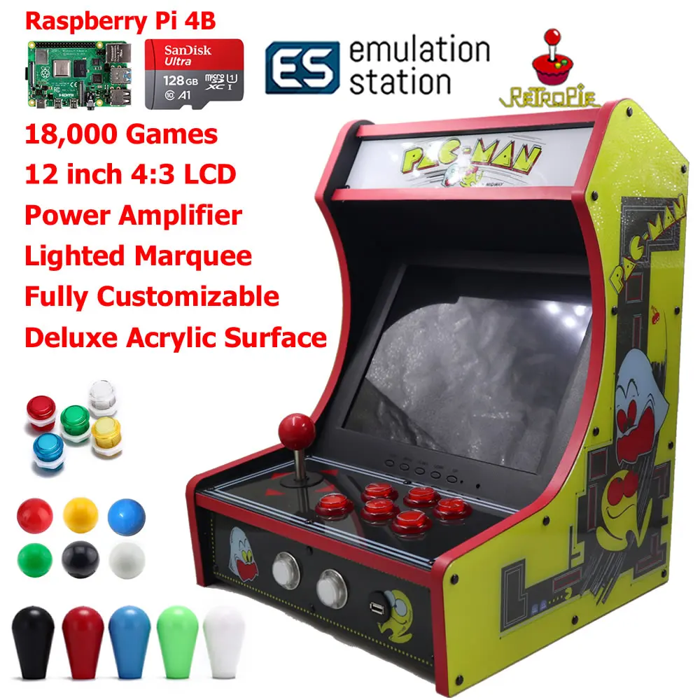 Мини джойстик Bartop для аркадных игр Игровая приставка Raspberry PI 4 Model B Гб 128 г ретро