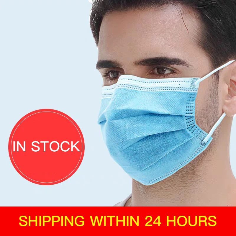 

100pcs Face Mask Breathable Protection Prevent Anti Virus Bad Bacteria Proof Face Antibacterial Anti-pollen Surgical Masks