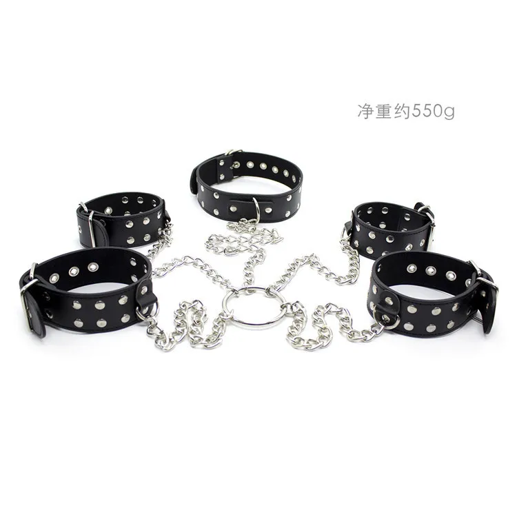 

Bound Leather Toys Hand Tied Bundle of Fun Iron Chain Flirting Adult Products Iron Chain Bound Neck Scarf Handcuffs
