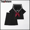 Basic JK uniform dress orthodox black Guanxi Lapel improved white three sailor suit Japanese summer student SCHOOL UNIFORM suit 5