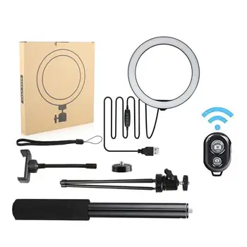 

Dimmable Photography LED Selfie Ring Light Video Live Photo Studio Ring lamp with USB Plug Phone Stand Tripod