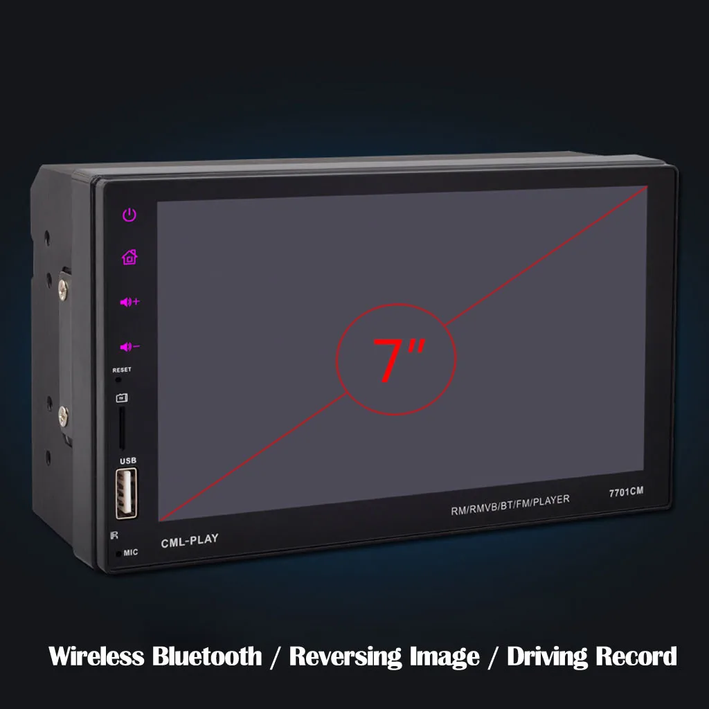 MP5 плеер Hands-Free 7 дюймов 1080P Автомобильный MP5 плеер BT AUX USB TF Сенсорный Стерео Радио HD Высокая производительность охлаждения практичный