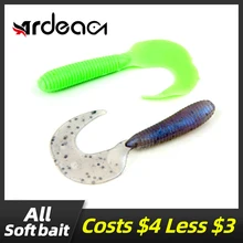 ARDEA 10pcs Soft Fishing lure Worm Silicone Bait Wild Stick Lures Worm Lures Soft Tackle Carp bass Pesca Lures winter bait