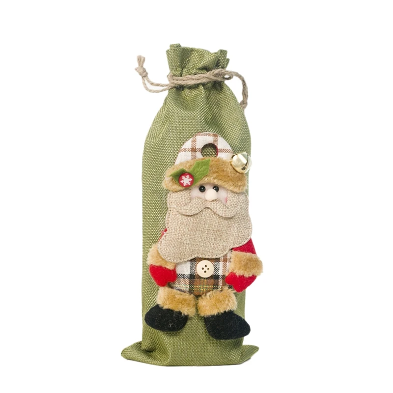 3 Pcs Christmas Wine Bottle Cover Santa Snowman Sweater Holiday Champagne Bottle Cover Xmas Party Dinnin Bottle Decorations