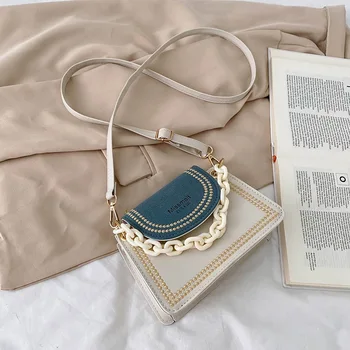 

2020 Popular New Style Fashion Early Autumn Mini Small bao bao wang Red Fashion Handbag Western Style Contrast Color Crossbody B