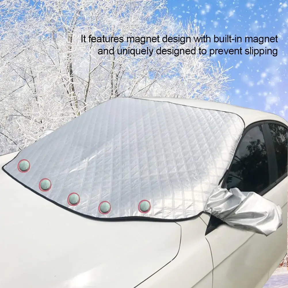 

Car Windshield Snow Cover Car Front Windshield Anti-freeze Snow Cover Winter Thickened Window Mirror Protector