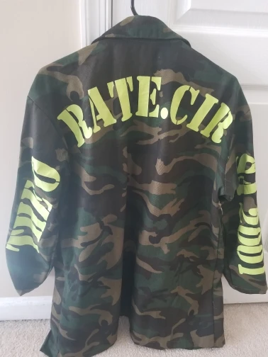 Women's Green Camouflage Long Jackets Plus Size Long Sleeve Camo Streetwear Coat femme