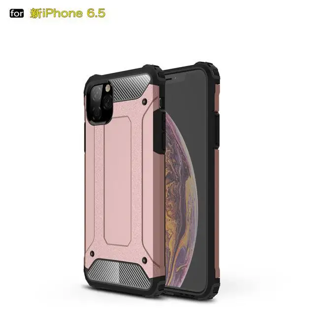 Для Iphone 11 Pro Max чехол для Iphone Xs Max Xr 7 8 6 6s Plus тяжелый армированный тонкий жесткий резиновый жесткий силиконовый чехол s - Цвет: Розовый