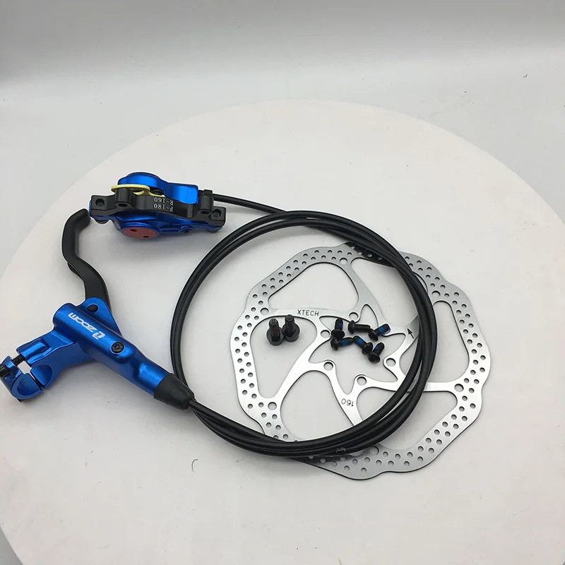 Blue front w rotor Zoom HB-875 тормоз велосипед mtb Гидравлический дисковый тормоз набор зажим горный велосипед тормоз лучше, чем M395 M447 - Цвет: Blue front w rotor