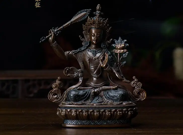 

Tibetan bronze copper handmade Buddhism Bodhisattva Manjusri Buddha statue