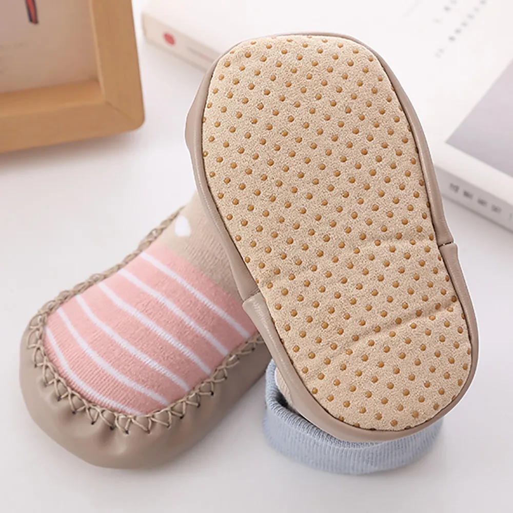 Носки для маленьких мальчиков и девочек, хлопковые детские носки-тапочки, нескользящие носки для малышей, обувь для малышей 0-6, 6-12, 12-18, 18-24, первые ходунки,# X2