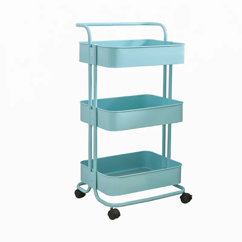 Simple trolley stroller beauty cart kitchen multi-layer storage rack removable pulley Nordic storage rack Simple trolley stroller beauty cart kitchen multi-layer storage rack removable pulley Nordic storage rack