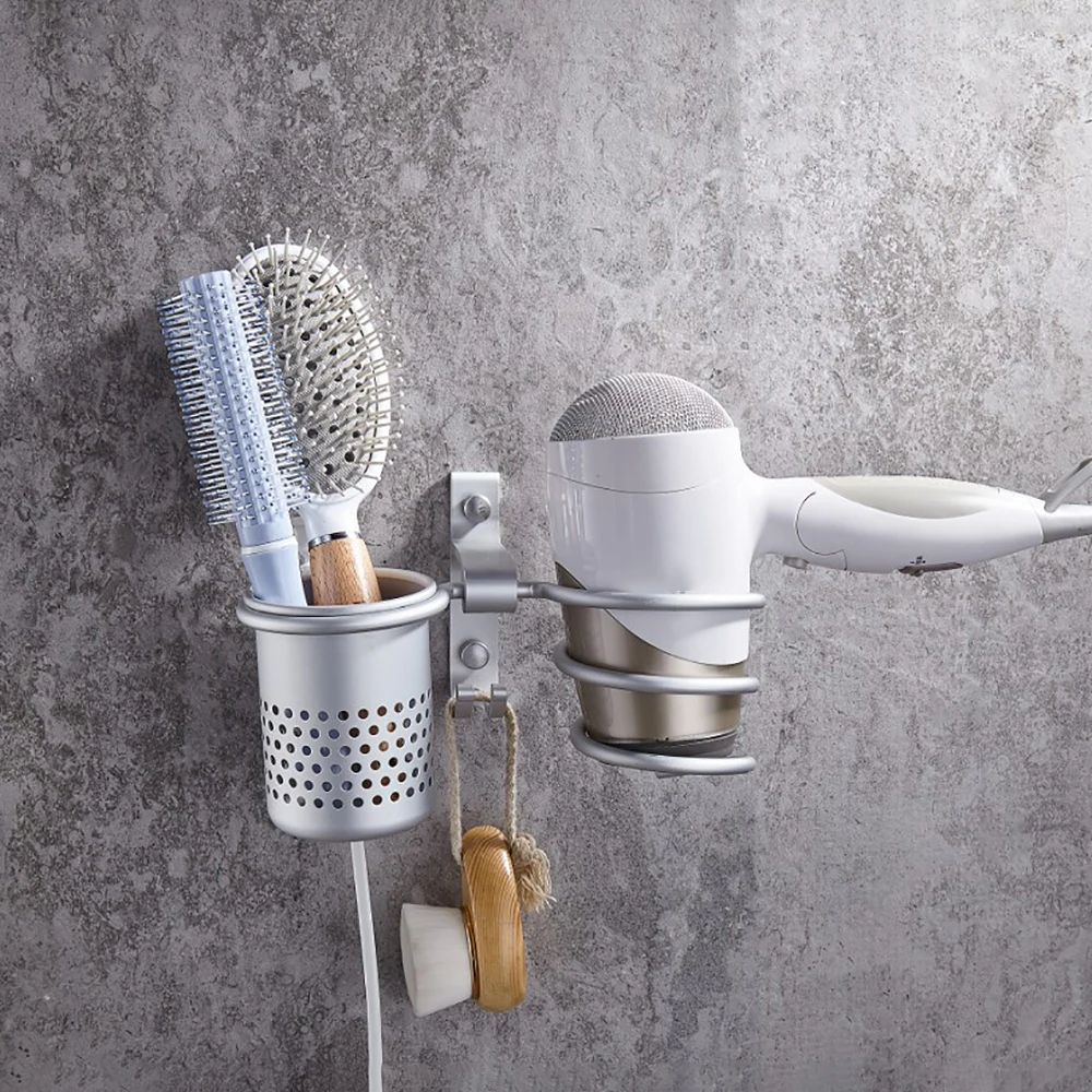 1 шт. настенная алюминиевая вешалка для сушки волос|Полки ванной| |