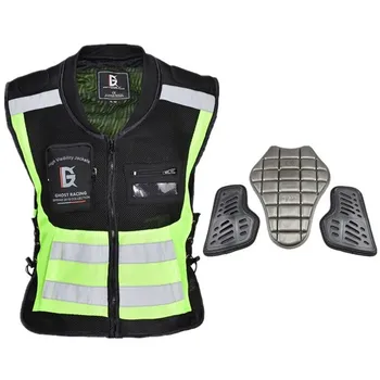 

Motorcycle Reflective Vest with Protective Gear Motorbike Riding Off-Road Safety Vest Racing Sleeveless Jacket Moto Gear GR-Y06