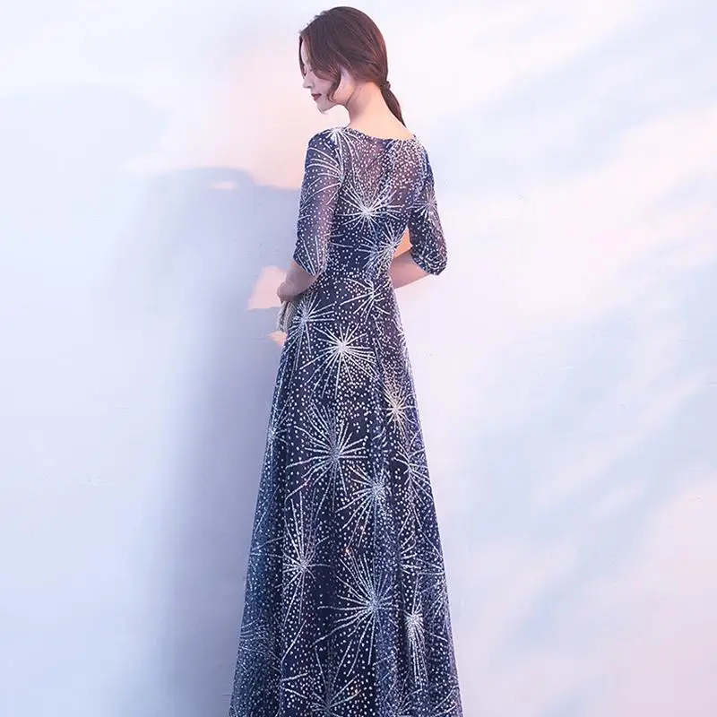 Новинка, вечерние длинные платья, Клубное платье со звездами, robe de soiree Vestidos