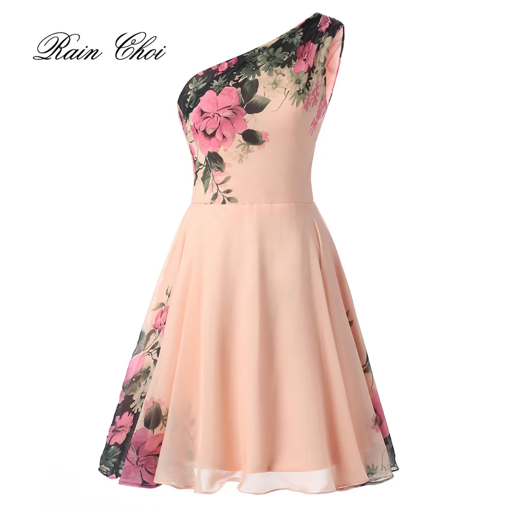 

One Shoulder Cocktail Dresses New Women's Chiffon Evening Gowns Formal Prom Dress