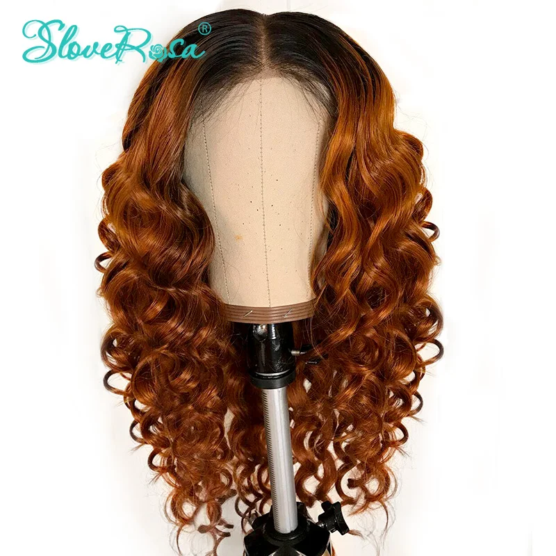 13X4 вьющиеся Синтетические волосы на кружеве человеческих волос парики для чернокожих Для женщин натуральный черный& 1B/оранжевый Цвет перуанские прямые волосы парик отбеленные Slove Rosa