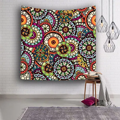 Indian 3D Printed Wall Hanging Tapestry Bohemia Beach Towel Blanket Table Cloth Boho Wall Carpet Yoga Mat Home Decor - Цвет: 9