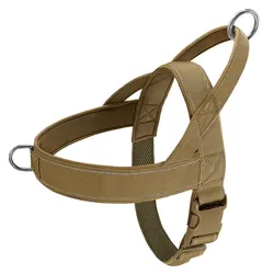 Durable Nylon Reflective Dog Training Harness with Handle - L (Yellow)