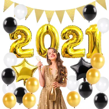 

QIFU 2021 New Year Merry Christmas Balloon Pull Flag Happy New Year Decor 2021 Party Decoration Christmas Decorations For Home