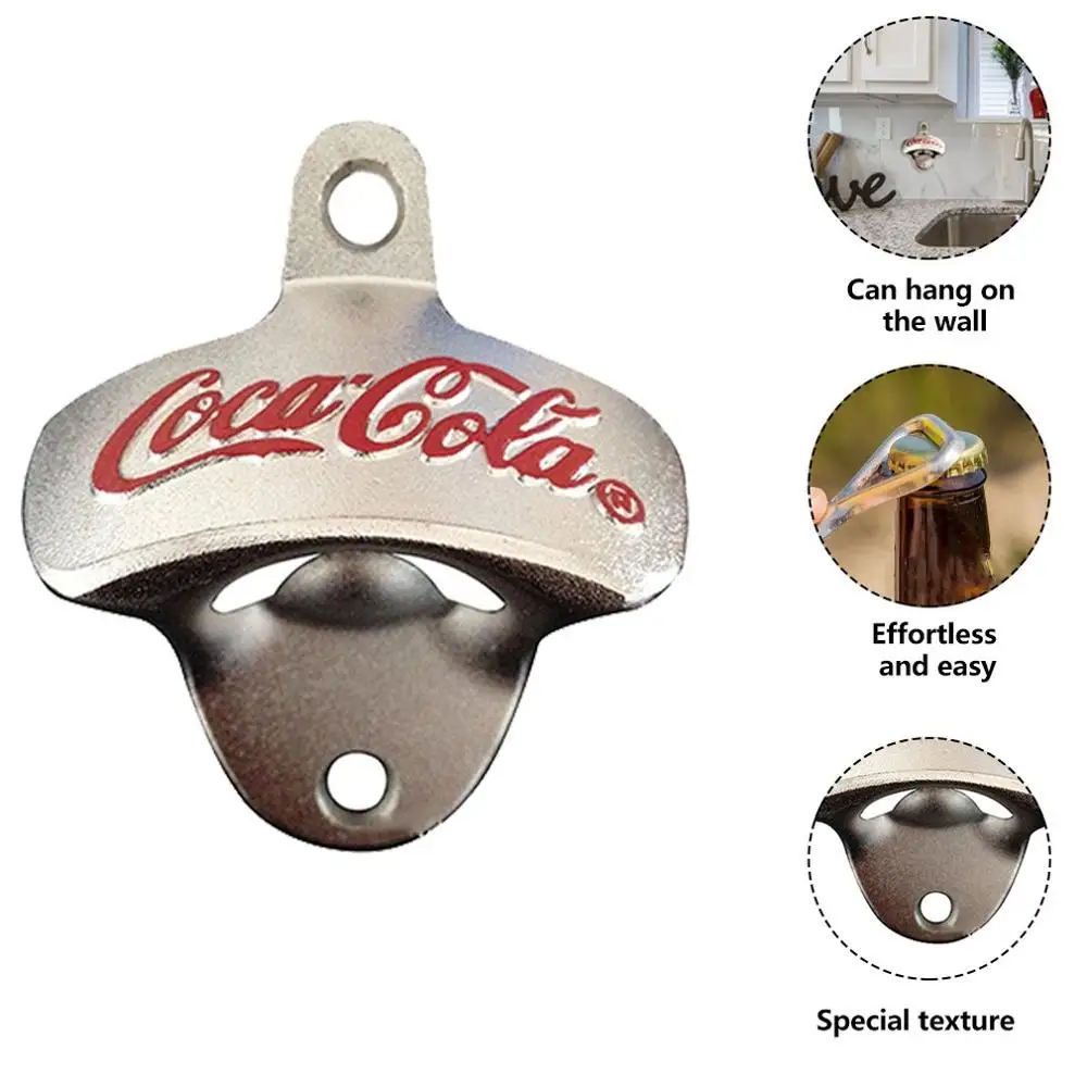 Bottle Opener Wall-mounted Beer Bottle Opener Home Kitchen Tool Fashion Appearance Drinking Accessories Kitchen Cafe Bars Party Supplies