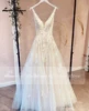 Lakshmigown Floral Appliques Wedding Dresses V Neck Backless A-Line Court Train Tulle Bridal Gowns Robe Mariee Customized 3