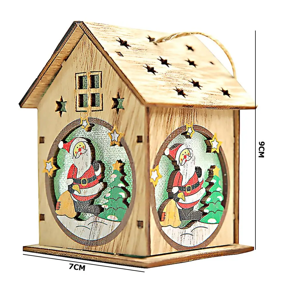 Рождественский светодиодный фонарь рождественские украшения для дома Navidad подарок Санта-светильник со снеговиком Navidad украшение на год - Цвет: 1 Layer Santa Claus