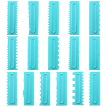 

16pcs/set Sawtooth Cake Scraper Spatulas Decorating Comb Icing Smoother Mousse Baking Tool