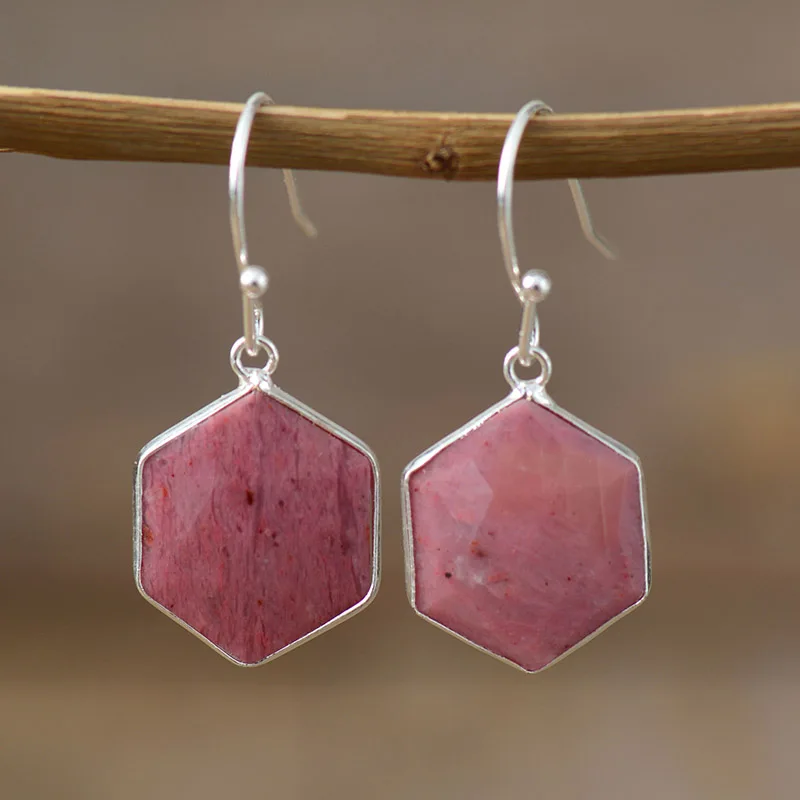 Geometric Women Earrings Apatite Dangle Earring Bold Fashion Natural Stones Luxury Designer Jewelry Bijoux Dropshipping - Image 5