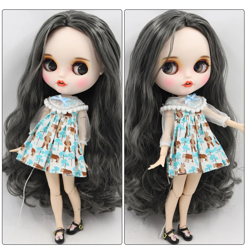 Neo Blythe Doll with Black Hair, White Skin, Matte Face & Jointed Body 1