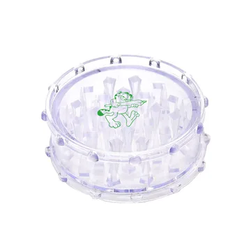 

HONEYPUFF Printing Style Acrylic Smoking Grinder 75MM 2Piece With Sharp Shark Teeth Plastic Tobacco Herb Grinder Smoke Miller