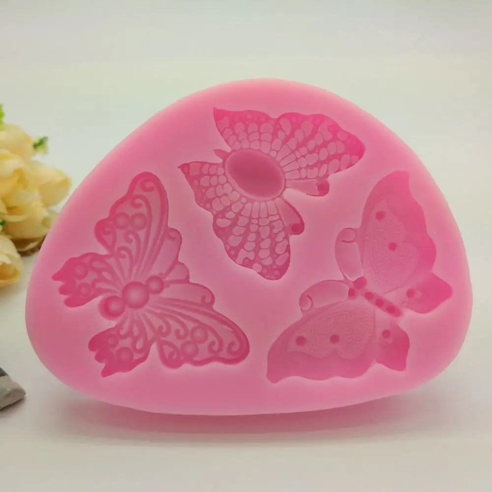 as the picture 3D Бабочка силиконовые формы для торта DIY Сердце формы для выпечки форма для шоколадной выпечки ледяной куб пудинг лотки торты инструменты - Цвет: as the picture
