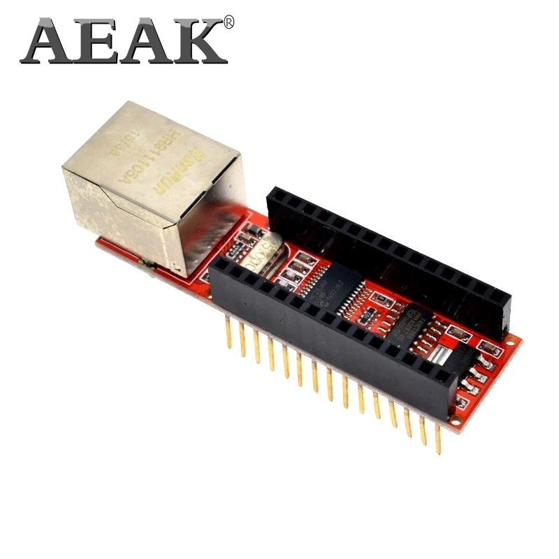 AEAK 1PCS ENC28J60 Ethernet Shield V1.0 for arduino compatible Nano 3.0 RJ45 Webserver Module 