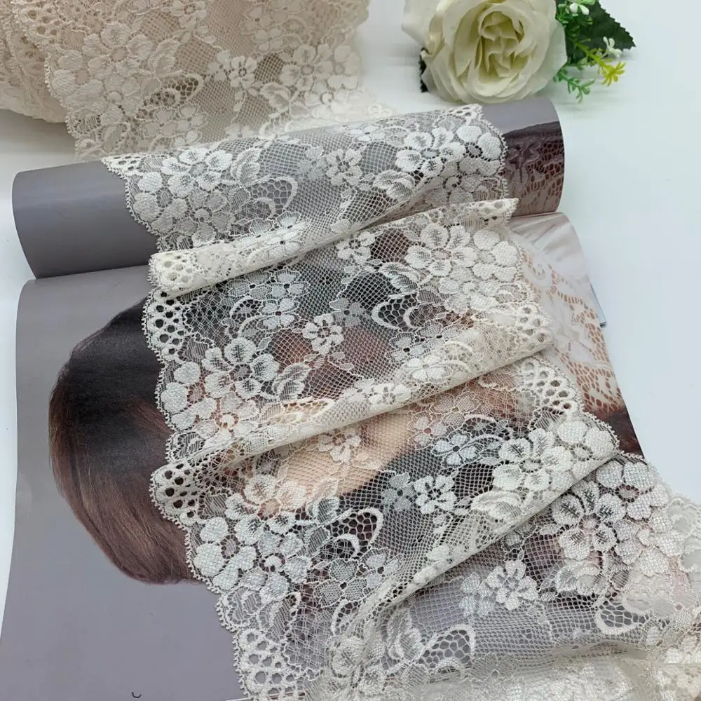 3y/lot 18cm Ivory Stretch Lace Trim For Clothes Underwear Sewing Craft