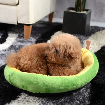 

Creative Avocado Modeling Shape Dog Kennel Fruit Cat Nest Bed Cute Kennel Warm Cotton Dog Bed Mat Sofa Pet Cat Bed For Dogs #