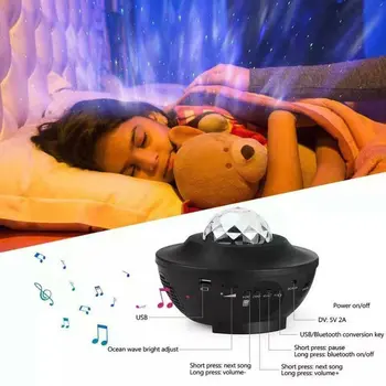 

USB LED Rotating Projector Starry Night Lamp Star Sky Projection Light Decoration for Home YU-Home